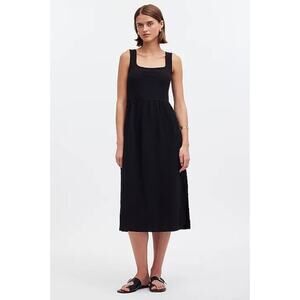 NWT Madewell Knit‎ Tank Midi Dress in True Black Size M